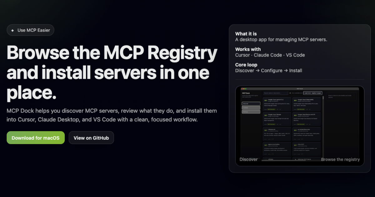 MCP Dock preview